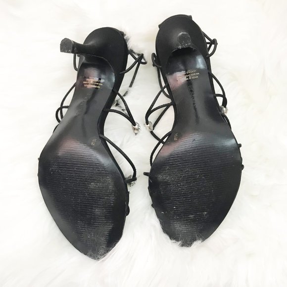 90's Inspired Strappy Black Heeled Sandals - 7B - Picture 5 of 6